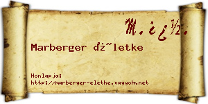 Marberger Életke névjegykártya